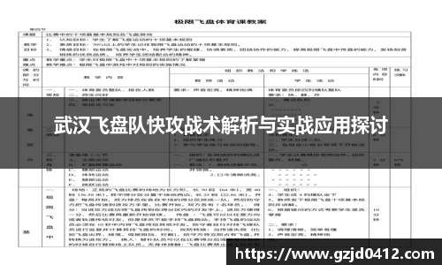 武汉飞盘队快攻战术解析与实战应用探讨